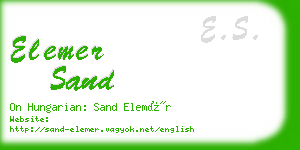 elemer sand business card